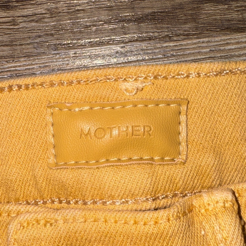 MOTHER The Hustler Ankle Fray Mustard Yellow High Rise Flare Jeans 25 - Picture 2 of 7